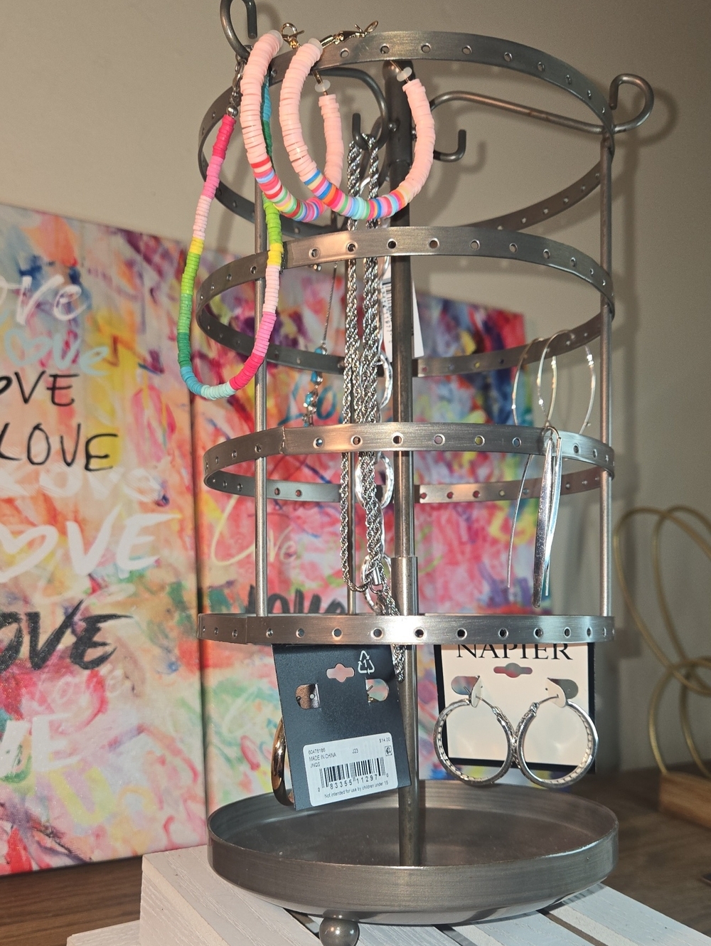 Spinning Earring holder With Tray
